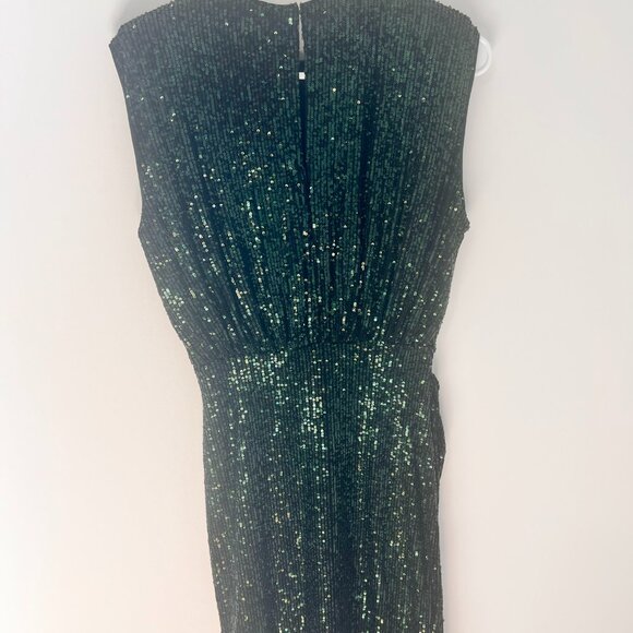 Express Emerald Green Sequin Sleeveless Dress – Size Small - Picture 2 of 2